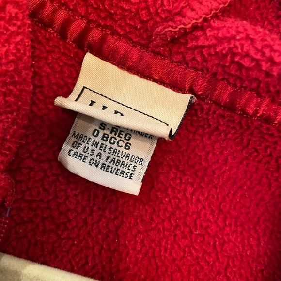 L.L. Bean Women’s Y2K Red Full Zip Hooded Fleece Jacket Hooded Pockets Size S - Picture 8 of 10